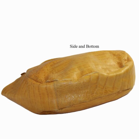 Brahmin Jacqueline Melbourne Chartreuse Croc Shoulder Hobo Bag - Picture 6 of 9